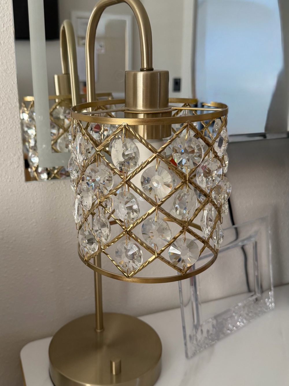 Gold Crystal Accent Table Lamp - Home Storage & Organization